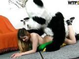 Nastolatka rucha sie z misiem panda